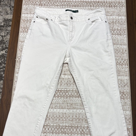 Ralph Lauren Denim - Ralph Lauren Women's Straight Leg Ankle Jeans in White with Raw Hem